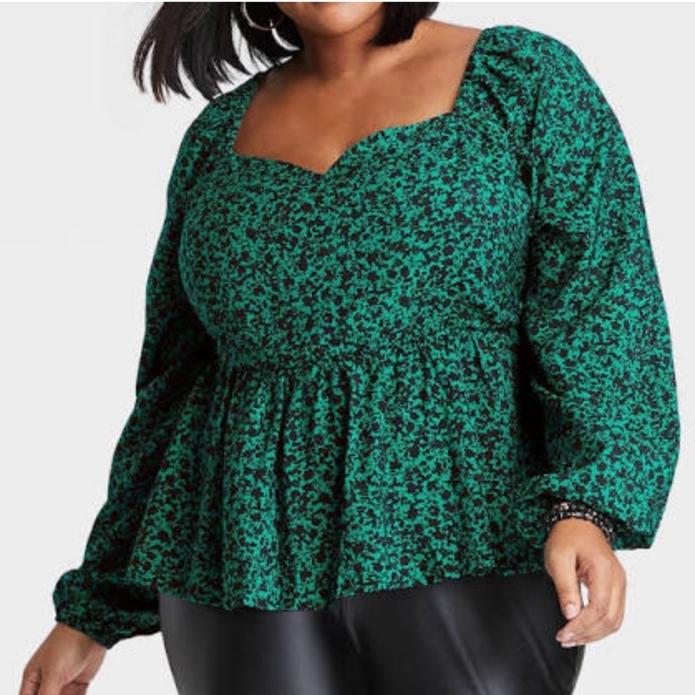 Ava & Viv Floral Smocked Blouse
